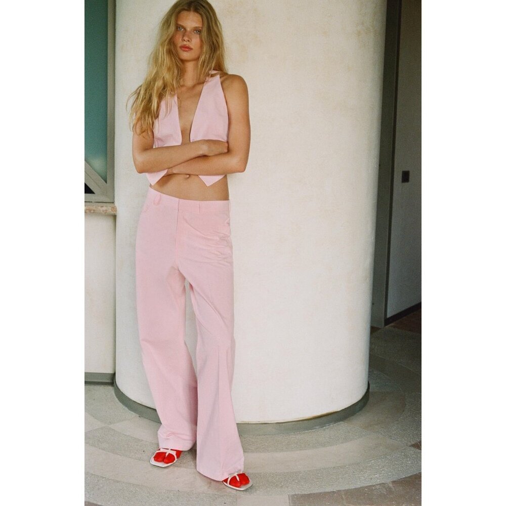 Zara Pink Wide Leg Pants